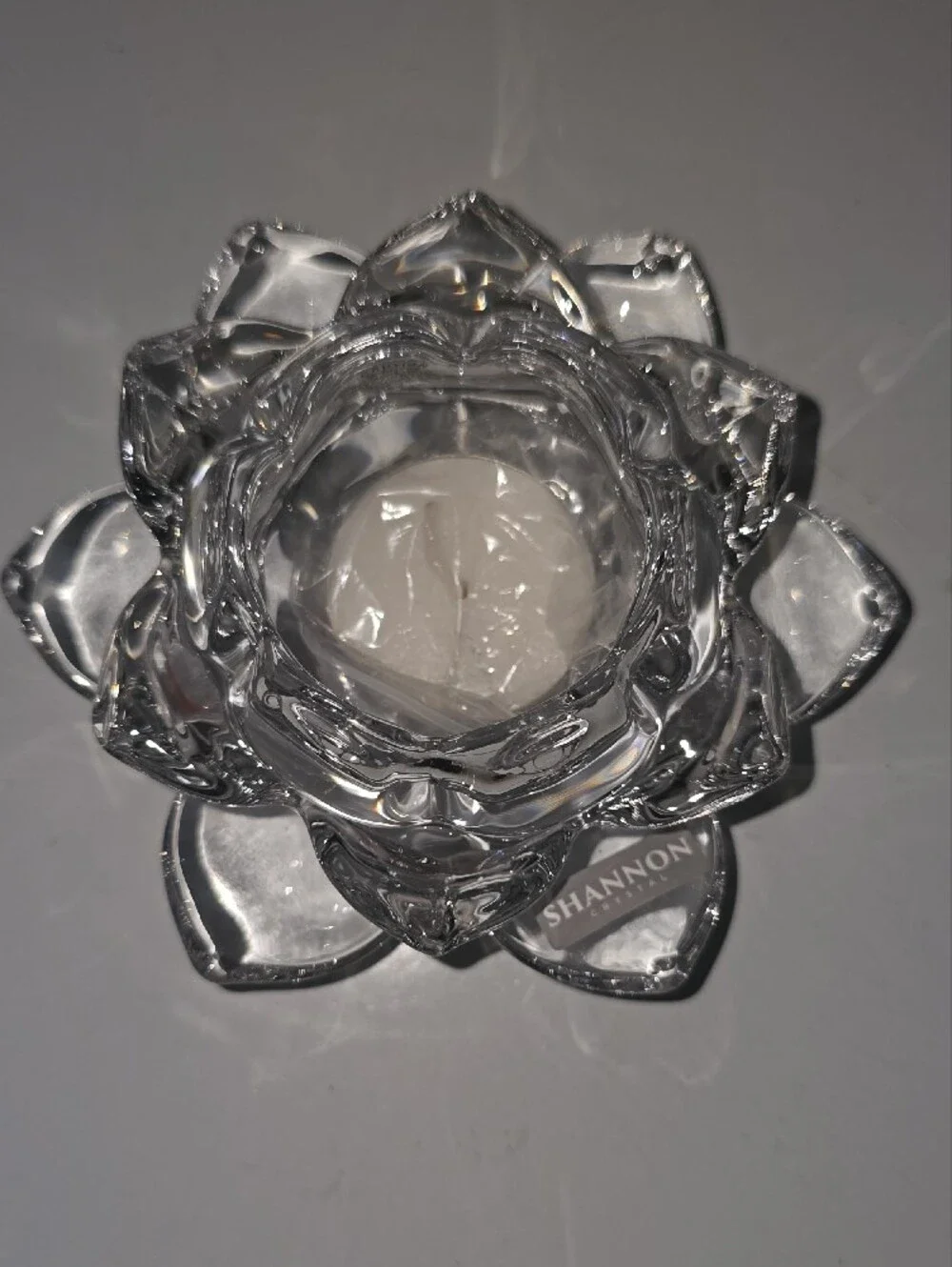 SHAN Clear Crystal Lotus Votive Holder - Transparent